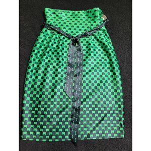 Eva Franco Contrast Satin Pencil Skirt